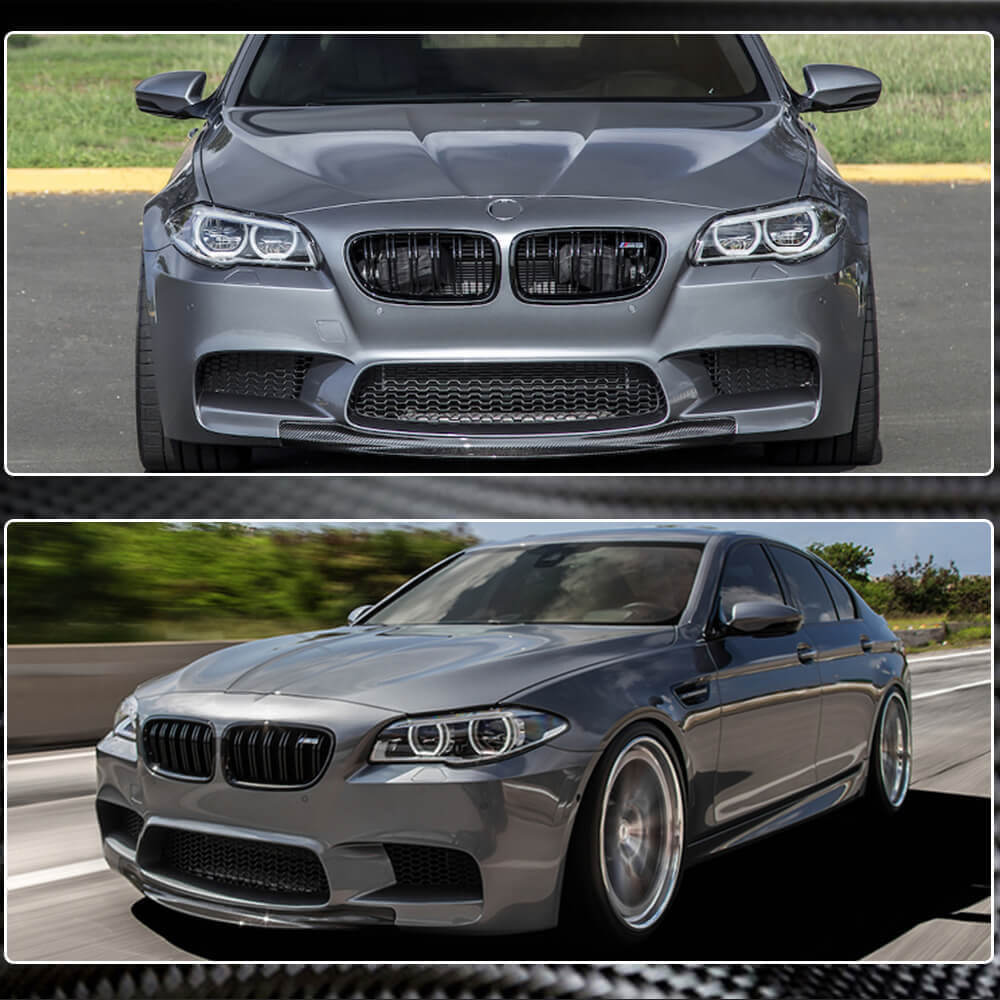 BMW 5 Series F10 M5 2011-2016 Front Bumper Lip Carbon Fiber-Ahacarbon