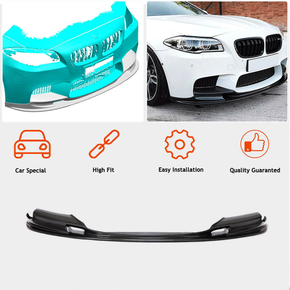 BMW 5 Series F10 M5 2011-2016 Front Bumper Lip Carbon Fiber-Ahacarbon