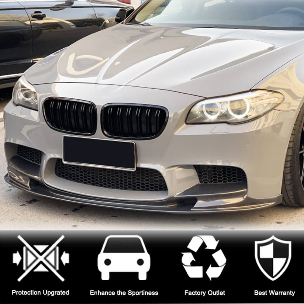 BMW 5 Series F10 M5 2011-2016 Front Bumper Lip Carbon Fiber-Ahacarbon