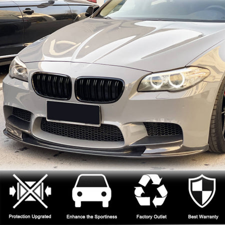 BMW 5 Series F10 M5 2011-2016 Front Bumper Lip Carbon Fiber-Ahacarbon