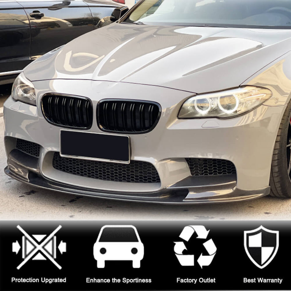 BMW 5 Series F10 M5 2011-2016 Front Bumper Lip Carbon Fiber-Ahacarbon