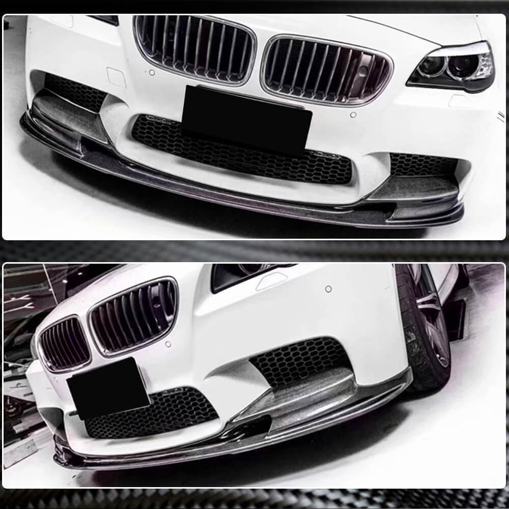 BMW 5 Series F10 M5 2011-2016 Front Bumper Lip Carbon Fiber-Ahacarbon