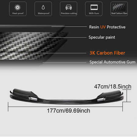 BMW 5 Series F10 M5 2011-2016 Front Bumper Lip Carbon Fiber-Ahacarbon