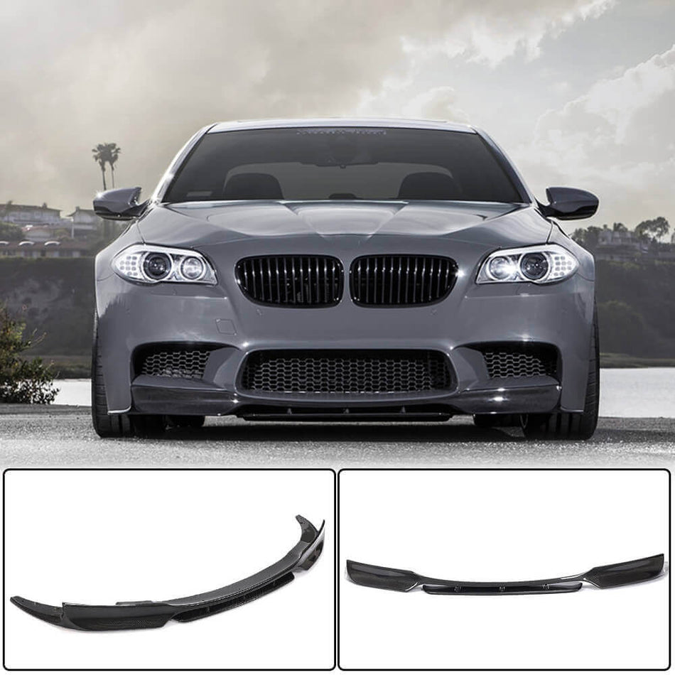 BMW 5 Series F10 M5 2011-2016 Front Bumper Lip Carbon Fiber-Ahacarbon
