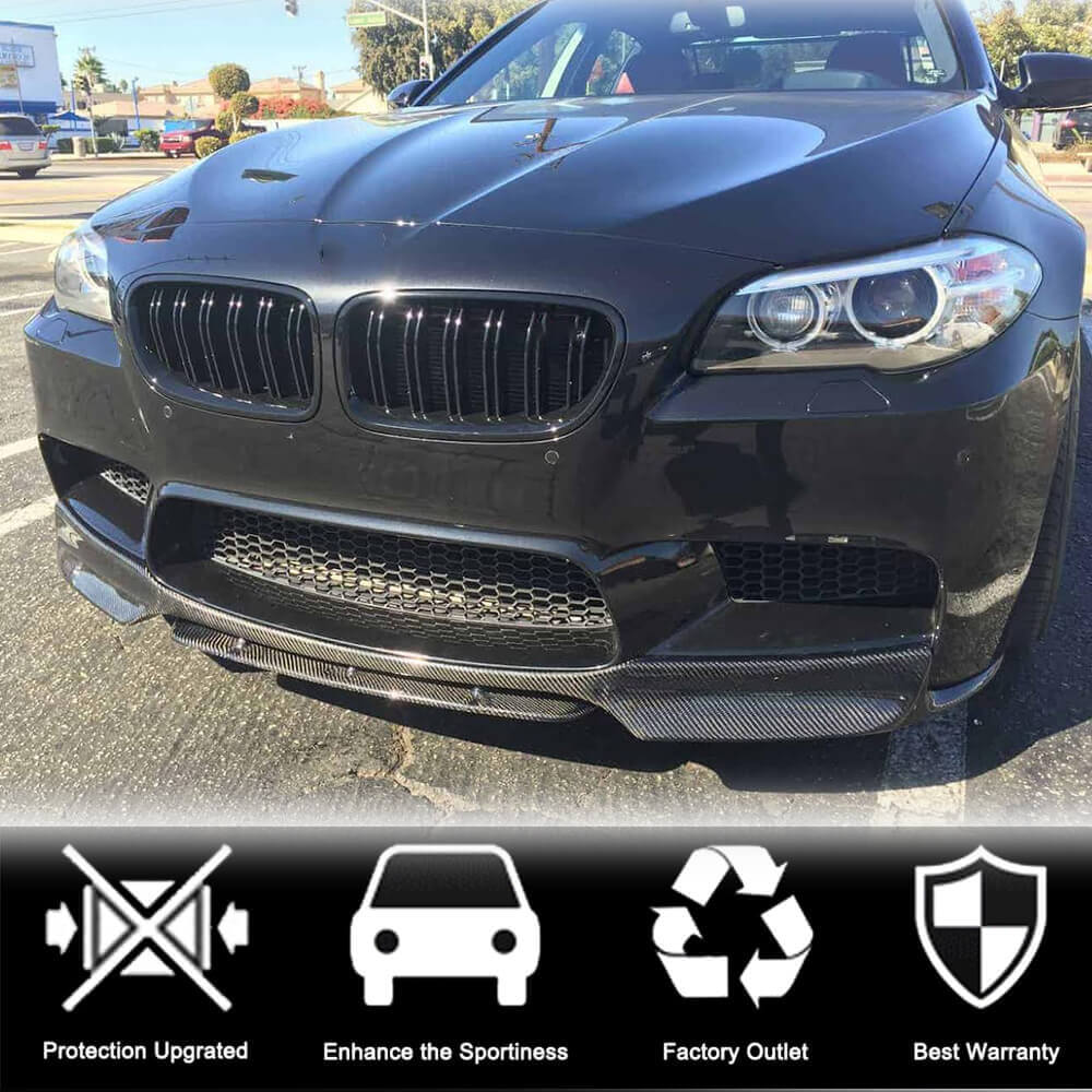 BMW 5 Series F10 M5 2011-2016 Front Bumper Lip Carbon Fiber-Ahacarbon