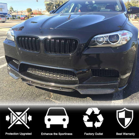 BMW 5 Series F10 M5 2011-2016 Front Bumper Lip Carbon Fiber-Ahacarbon