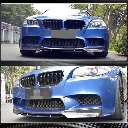 BMW 5 Series F10 M5 2011-2016 Front Bumper Lip Carbon Fiber-Ahacarbon