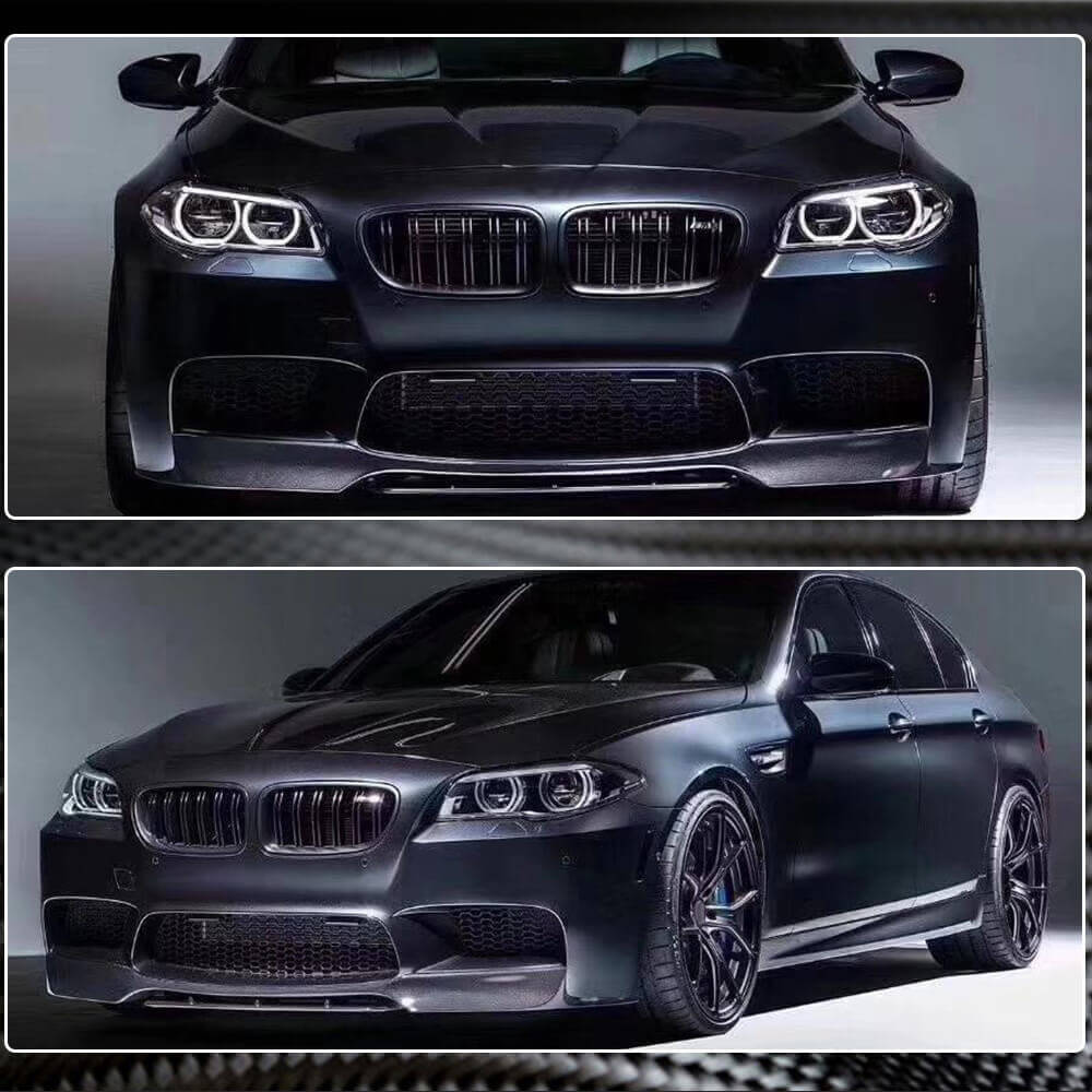 BMW 5 Series F10 M5 2011-2016 Front Bumper Lip Carbon Fiber-Ahacarbon