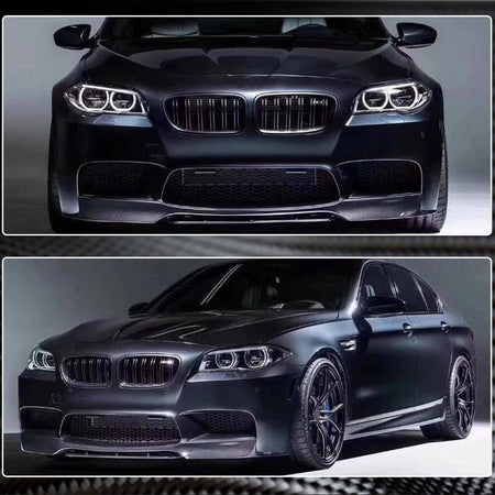 BMW 5 Series F10 M5 2011-2016 Front Bumper Lip Carbon Fiber-Ahacarbon