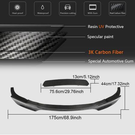 BMW 5 Series F10 M5 2011-2016 Front Bumper Lip Carbon Fiber-Ahacarbon