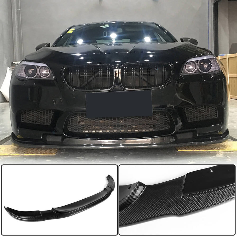 BMW 5 Series F10 M5 2011-2016 Front Bumper Lip Carbon Fiber-Ahacarbon