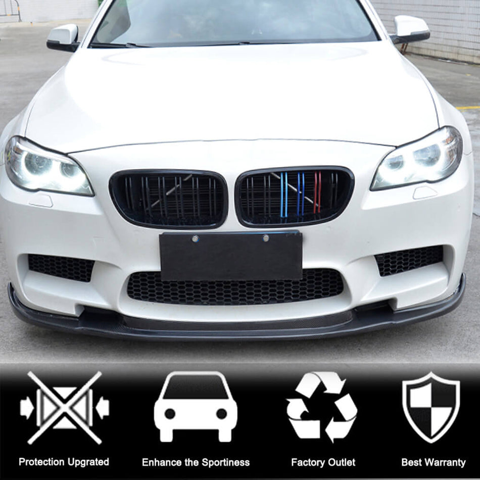 BMW 5 Series F10 M5 2011-2016 Front Bumper Lip Carbon Fiber-Ahacarbon