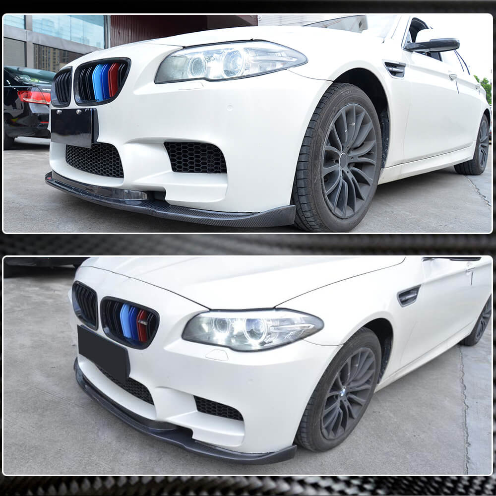 BMW 5 Series F10 M5 2011-2016 Front Bumper Lip Carbon Fiber-Ahacarbon