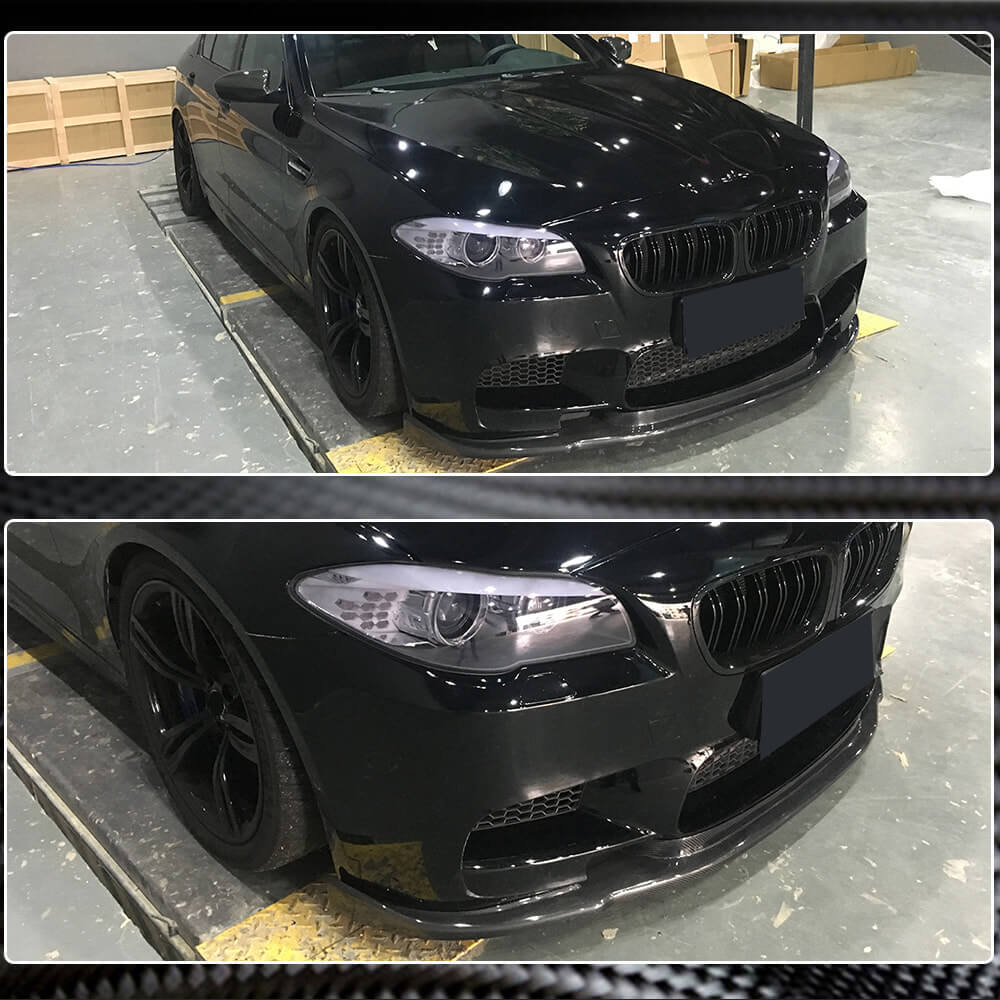 BMW 5 Series F10 M5 2011-2016 Front Bumper Lip Carbon Fiber-Ahacarbon