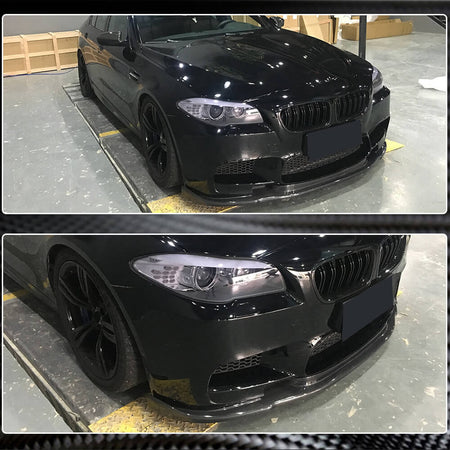 BMW 5 Series F10 M5 2011-2016 Front Bumper Lip Carbon Fiber-Ahacarbon