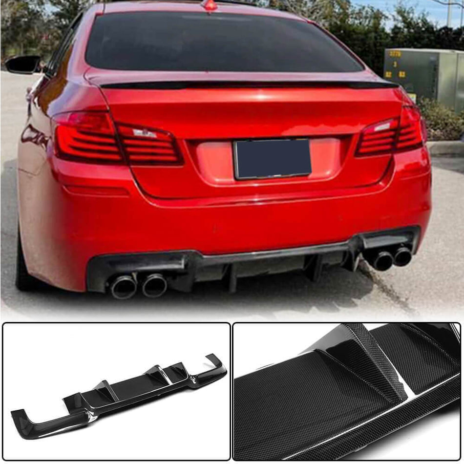 BMW 5 Series F10 M5 2011-2016 Rear Bumper Diffuser Carbon Fiber-Ahacarbon
