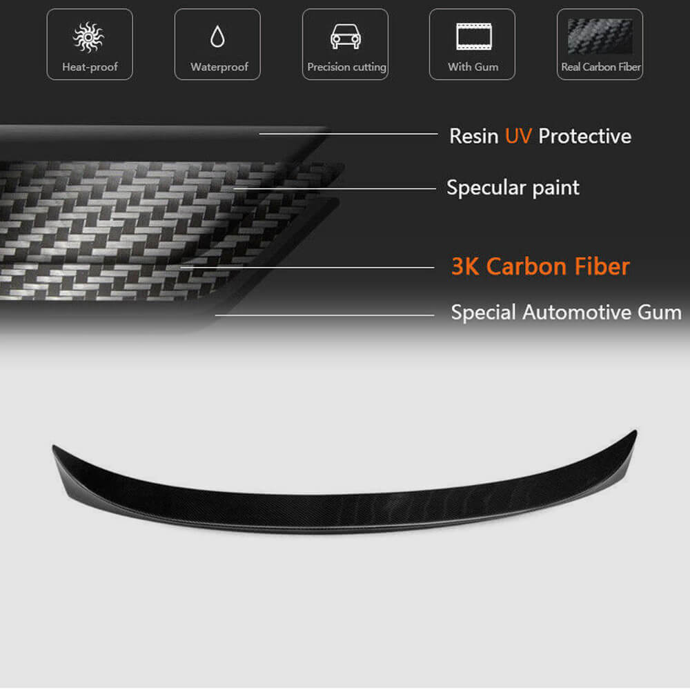 BMW 5 Series F10 2011-2018 Rear Trunk Spoiler Carbon Fiber-Ahacarbon