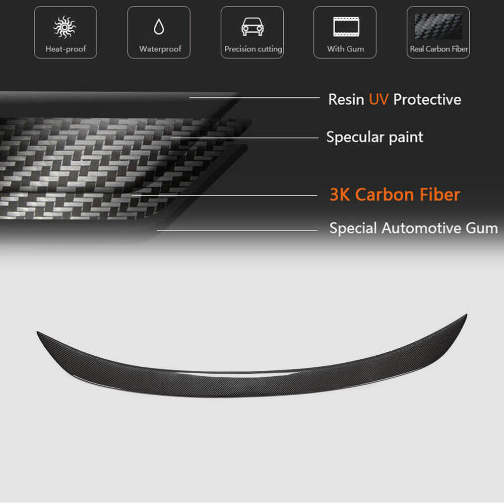 BMW 5 Series F10 M5 2011-2018 Rear Trunk Spoiler Carbon Fiber-Ahacarbon