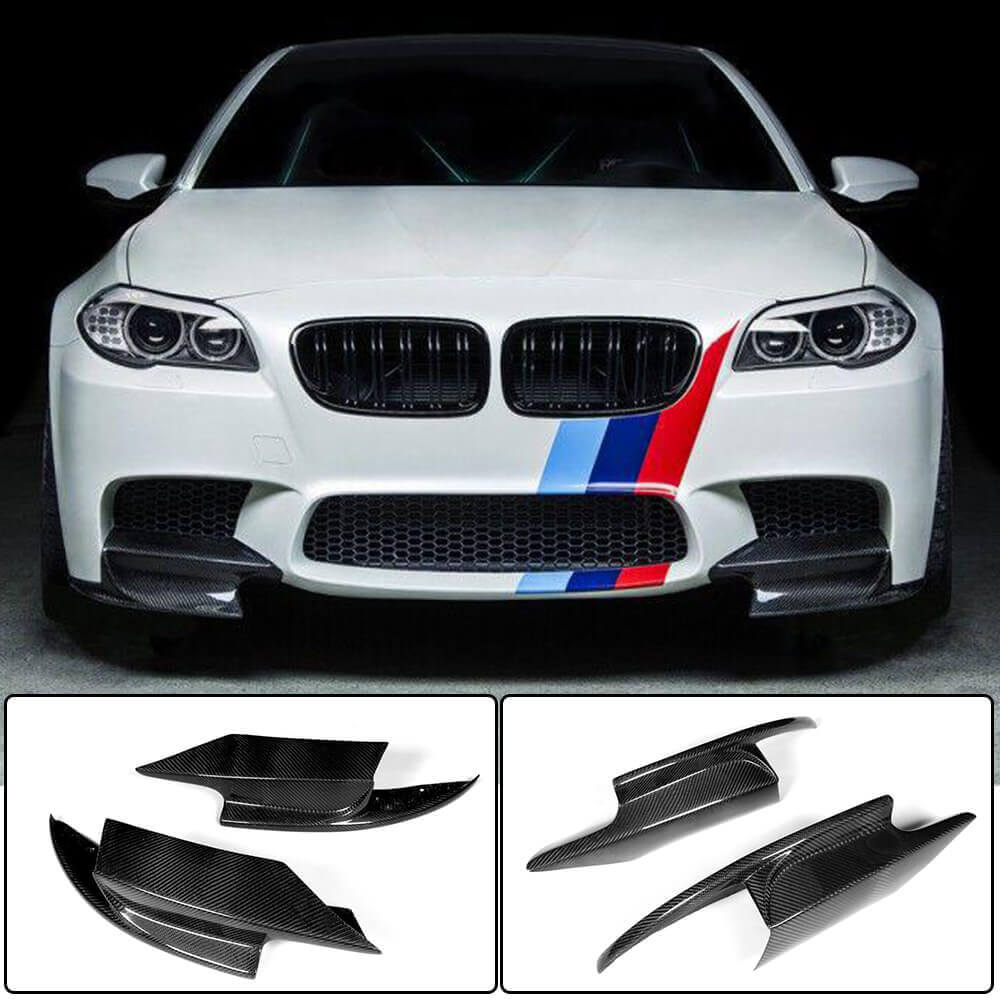 BMW 5 Series F10 M5 Sedan 2011-2016 Front Bumper Splitters Carbon Fiber-Ahacarbon