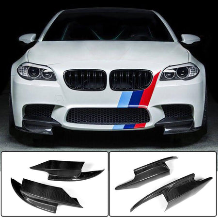 BMW 5 Series F10 M5 Sedan 2011-2016 Front Bumper Splitters Carbon Fiber-Ahacarbon