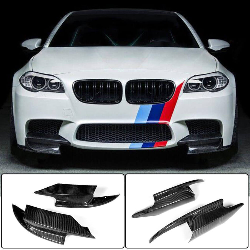 BMW 5 Series F10 M5 Sedan 2011-2016 Front Bumper Splitters Carbon Fiber-Ahacarbon