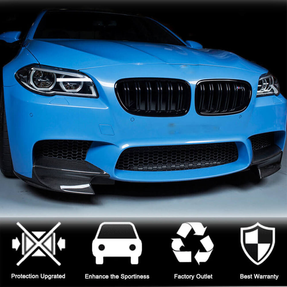 BMW 5 Series F10 M5 Sedan 2011-2016 Front Bumper Splitters Carbon Fiber-Ahacarbon