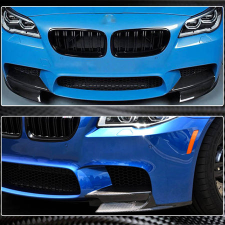 BMW 5 Series F10 M5 Sedan 2011-2016 Front Bumper Splitters Carbon Fiber-Ahacarbon