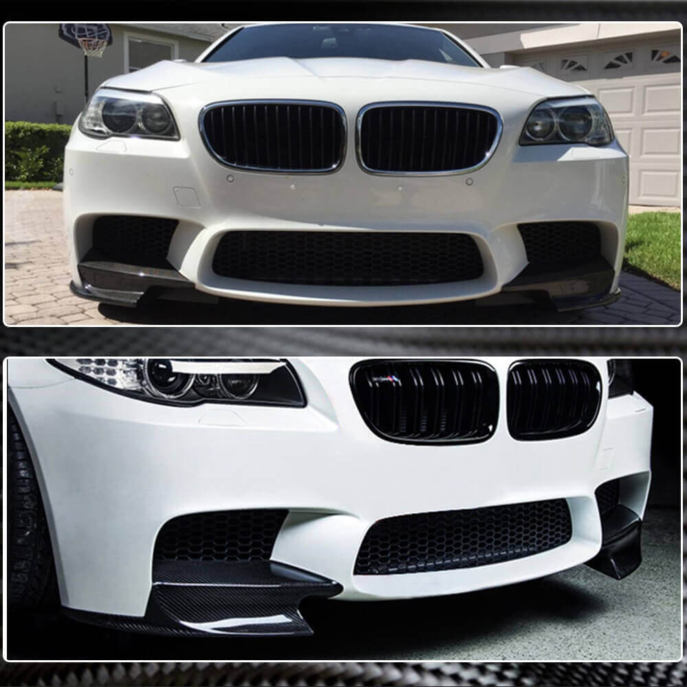BMW 5 Series F10 M5 Sedan 2011-2016 Front Bumper Splitters Carbon Fiber-Ahacarbon