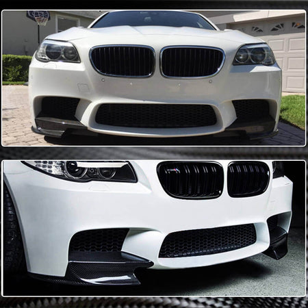 BMW 5 Series F10 M5 Sedan 2011-2016 Front Bumper Splitters Carbon Fiber-Ahacarbon