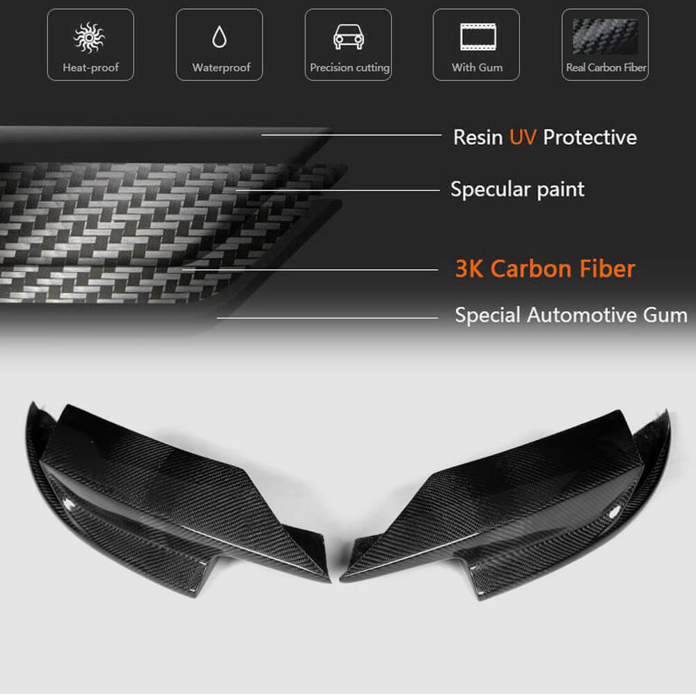 BMW 5 Series F10 M5 Sedan 2011-2016 Front Bumper Splitters Carbon Fiber-Ahacarbon