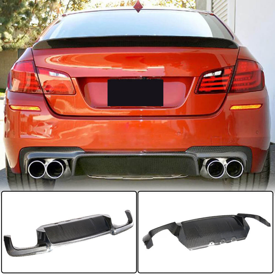 BMW 5 Series F10 M5 2011-2016 Rear Bumper Diffuser Carbon Fiber-Ahacarbon