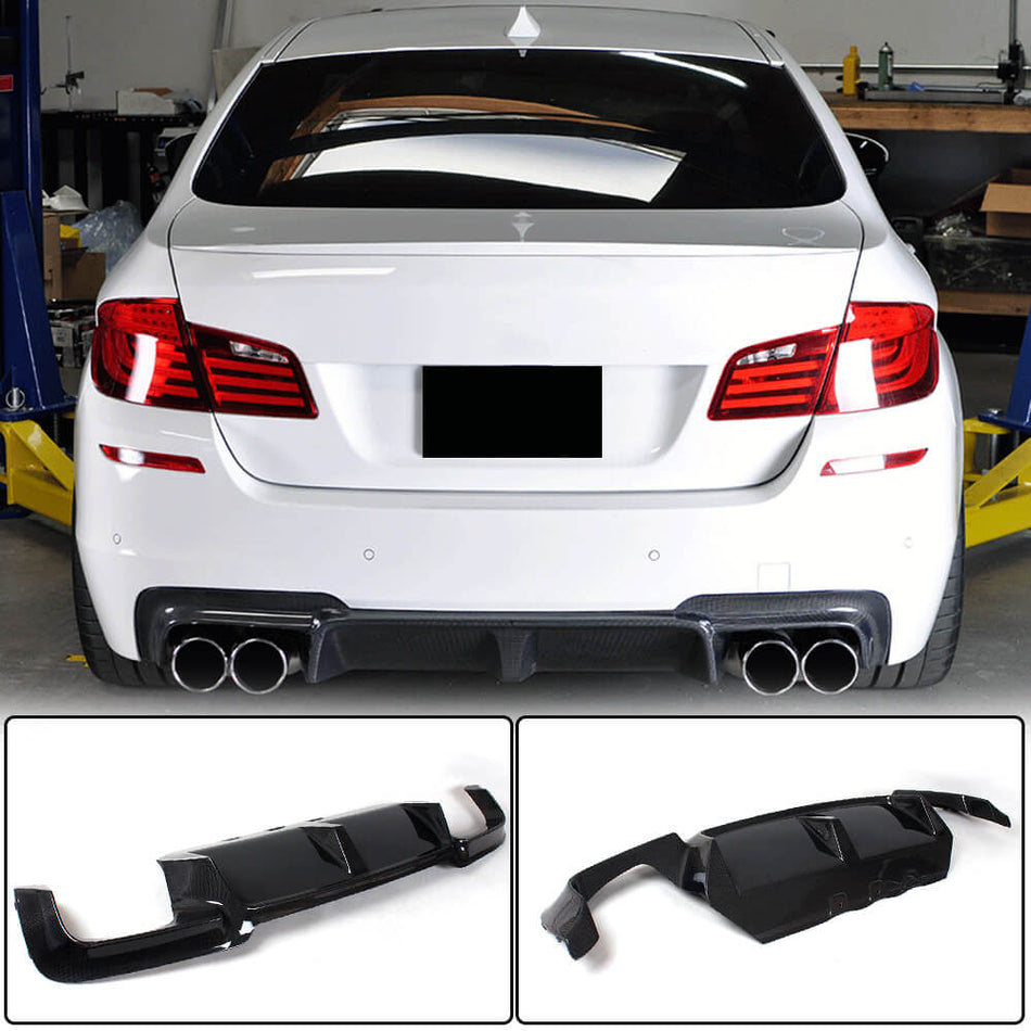 BMW 5 Series F10 M5 Rear Bumper Diffuser Carbon Fiber-Ahacarbon