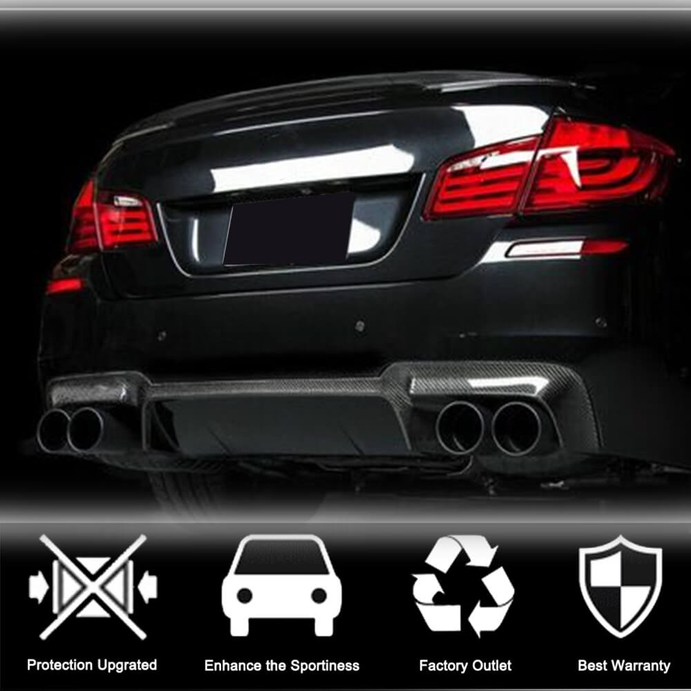 BMW 5 Series F10 M5 2011-2016 Rear Bumper Diffuser Carbon Fiber-Ahacarbon