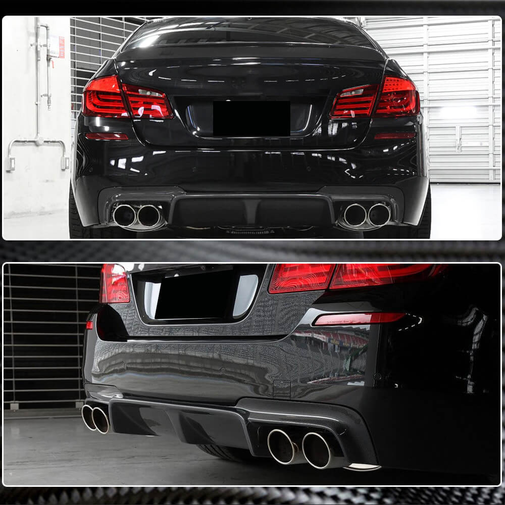 BMW 5 Series F10 M5 Rear Bumper Diffuser Carbon Fiber-Ahacarbon