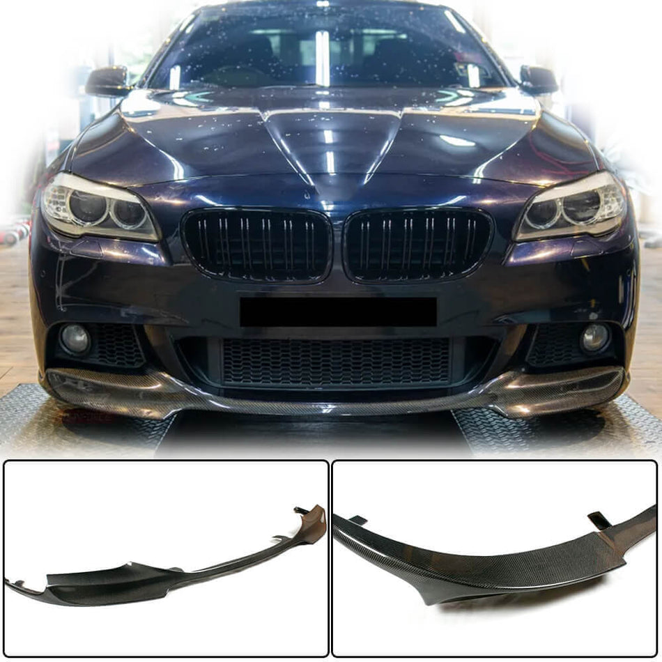 BMW 5 Series F10 M Sport 2012-2016 Front Bumper Lip Carbon Fiber-Ahacarbon