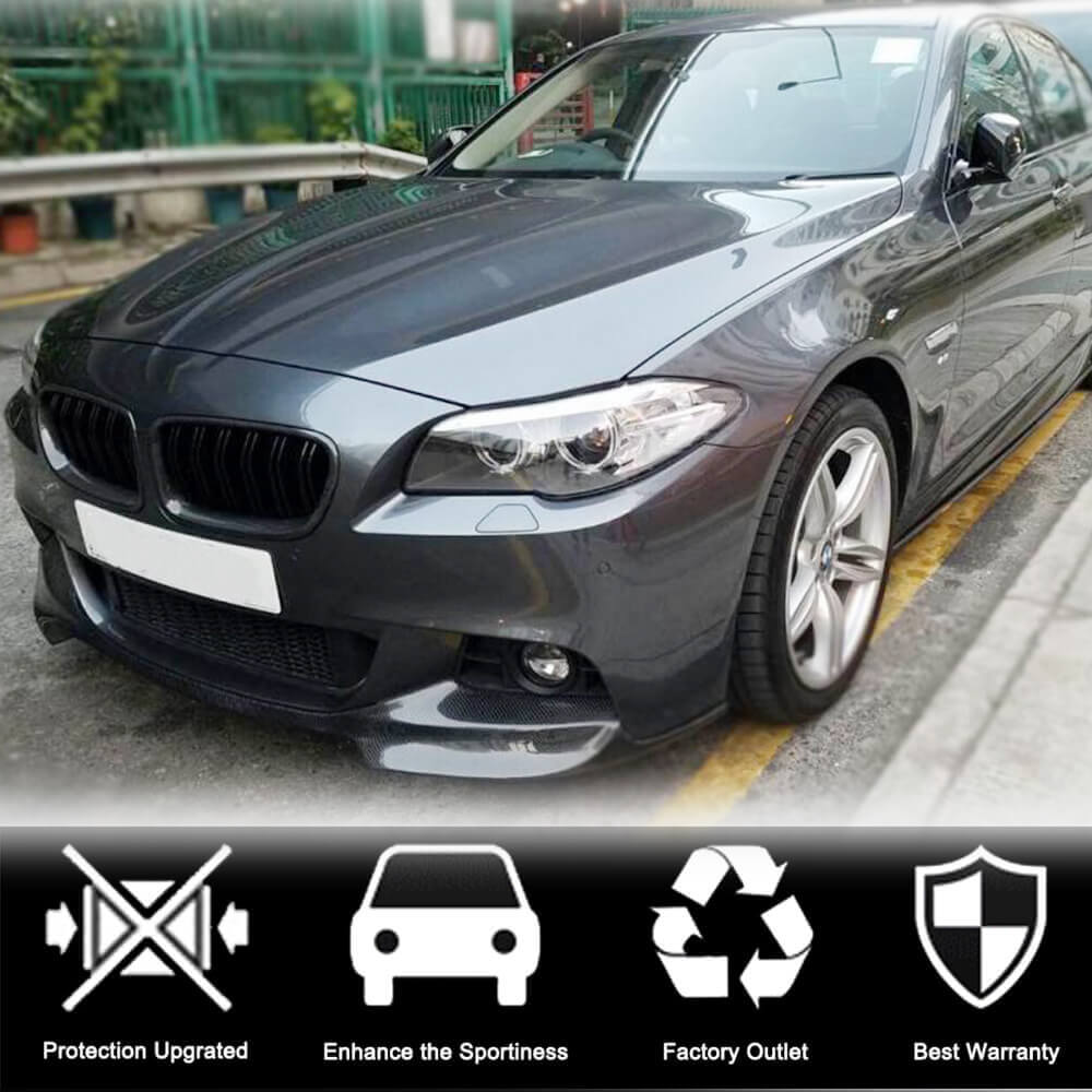BMW 5 Series F10 M Sport 2012-2016 Front Bumper Lip Carbon Fiber-Ahacarbon