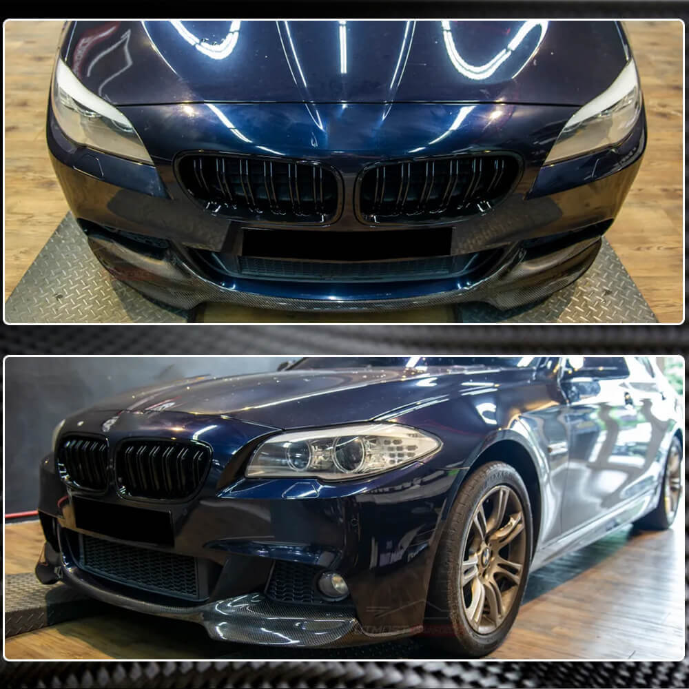 BMW 5 Series F10 M Sport 2012-2016 Front Bumper Lip Carbon Fiber-Ahacarbon