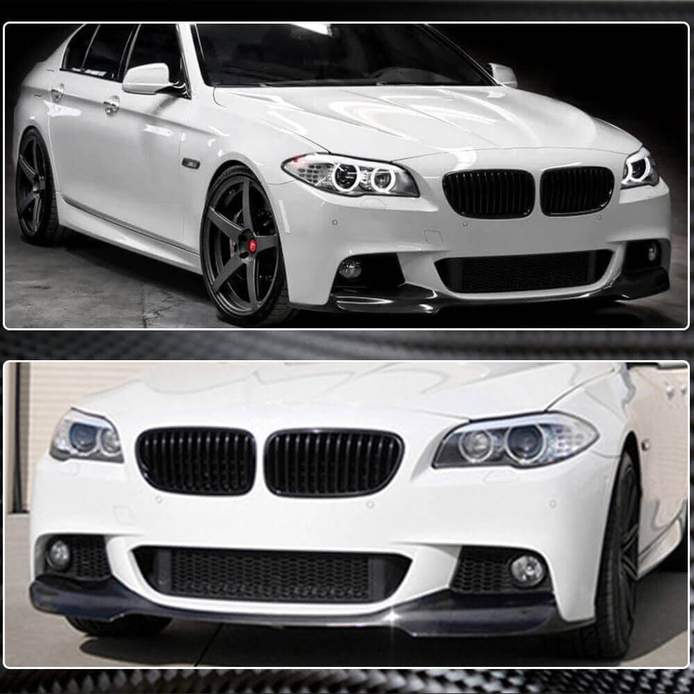 BMW 5 Series F10 M Sport 2012-2016 Front Bumper Lip Carbon Fiber-Ahacarbon
