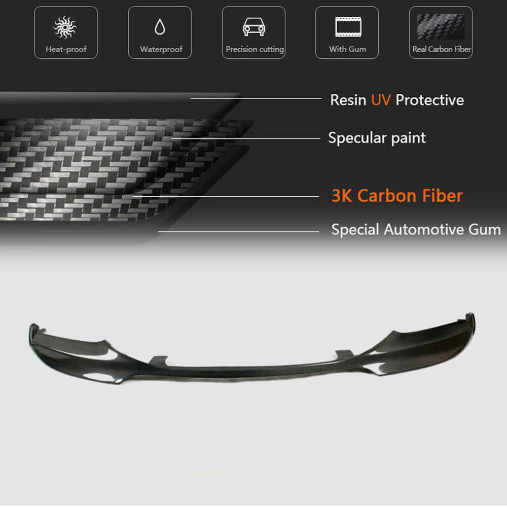 BMW 5 Series F10 M Sport 2012-2016 Front Bumper Lip Carbon Fiber-Ahacarbon