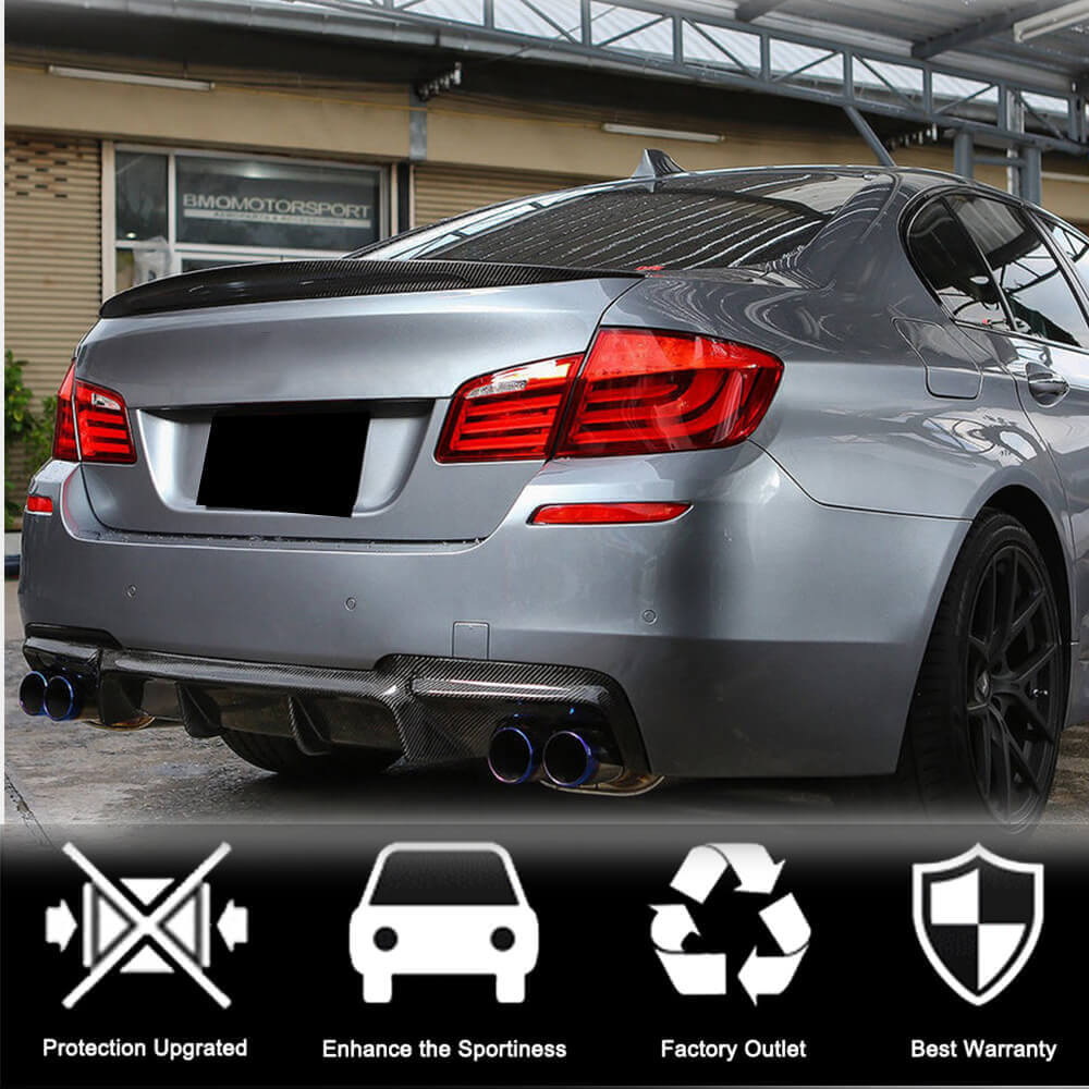 BMW 5 Series F10 535i M Sport 2012-2016 Rear Bumper Diffuser Carbon Fiber-Ahacarbon