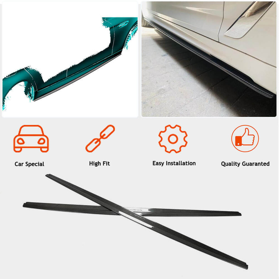 BMW 5 Series F10 M Sport M5 Sedan 2012-2016 Side Skirts Carbon Fiber-Ahacarbon