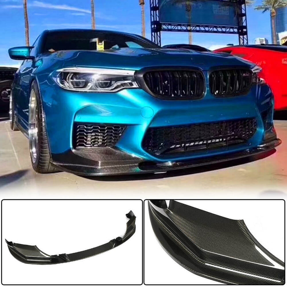 BMW 5 Series F90 M5 Pre-LCI 2018-2020 Front Bumper Lip Carbon Fiber-Ahacarbon