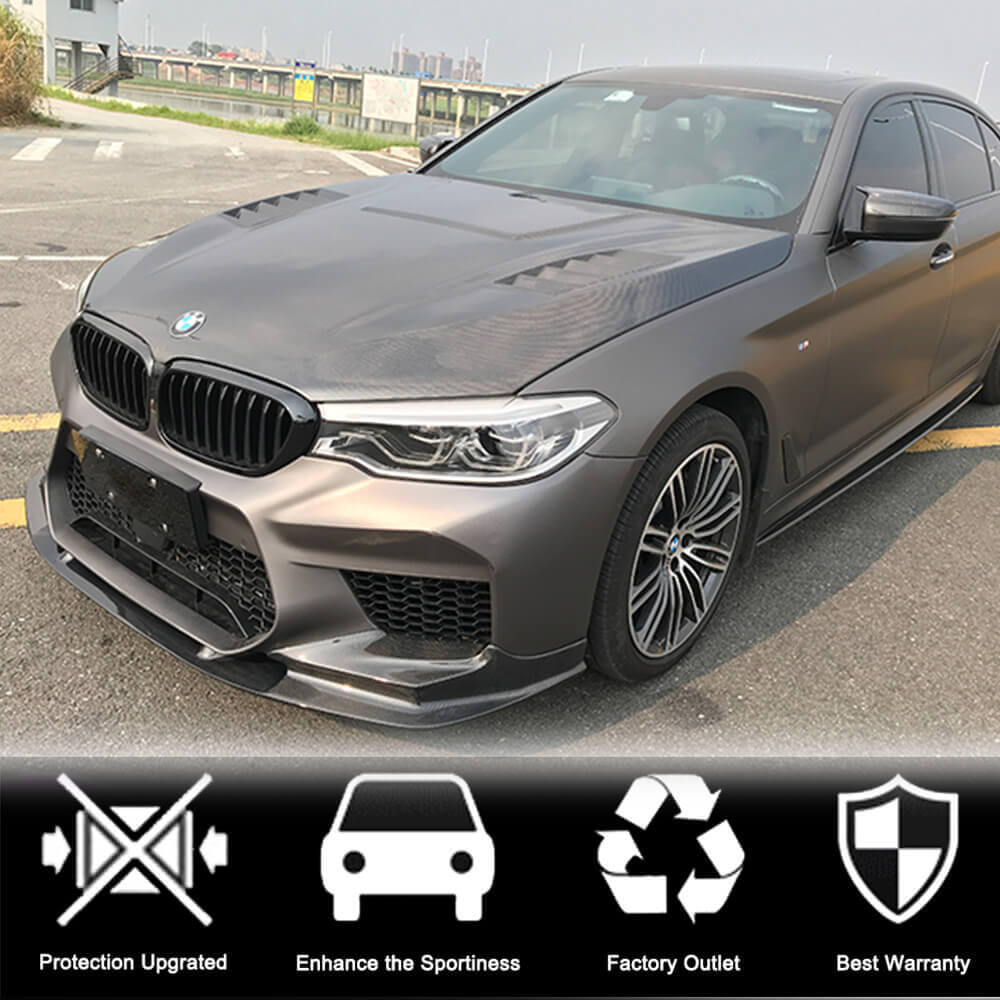 BMW 5 Series F90 M5 Pre-LCI 2018-2020 Front Bumper Lip Carbon Fiber-Ahacarbon