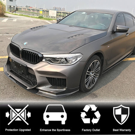 BMW 5 Series F90 M5 Pre-LCI 2018-2020 Front Bumper Lip Carbon Fiber-Ahacarbon