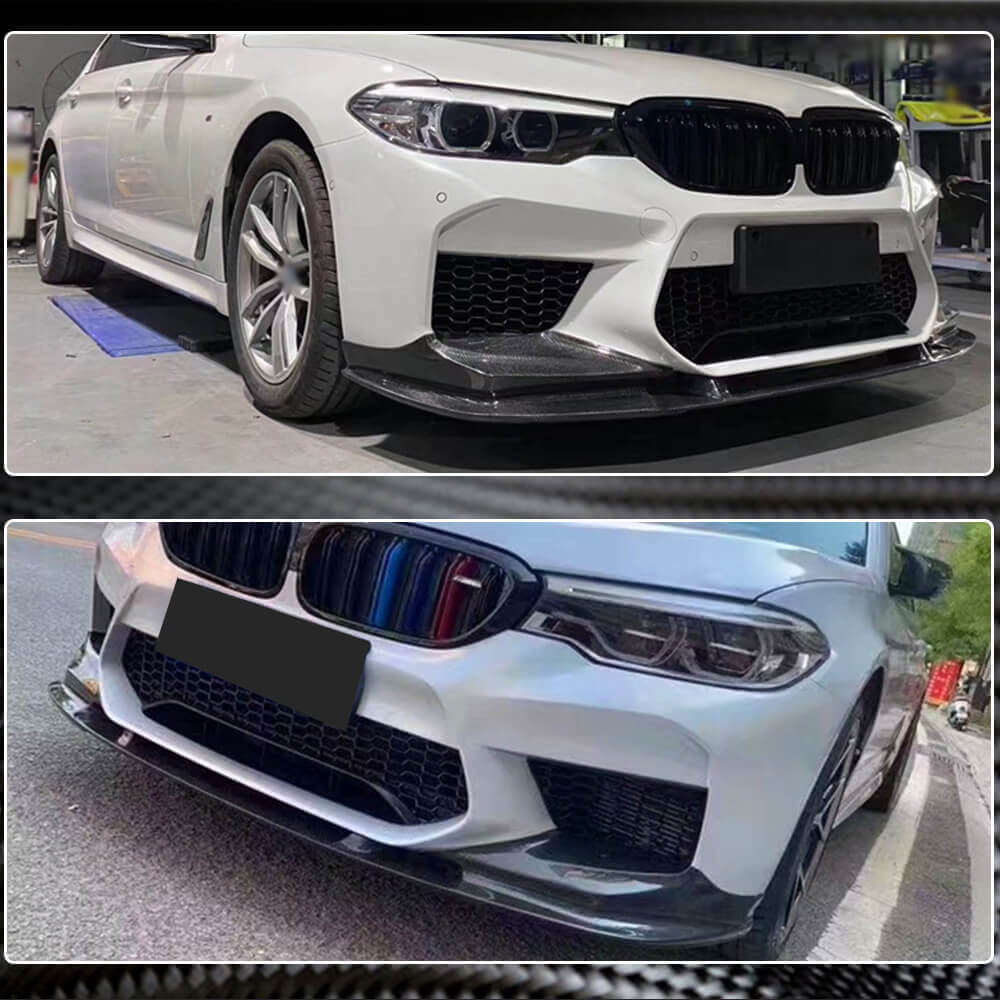 BMW 5 Series F90 M5 Pre-LCI 2018-2020 Front Bumper Lip Carbon Fiber-Ahacarbon