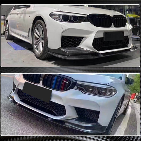 BMW 5 Series F90 M5 Pre-LCI 2018-2020 Front Bumper Lip Carbon Fiber-Ahacarbon