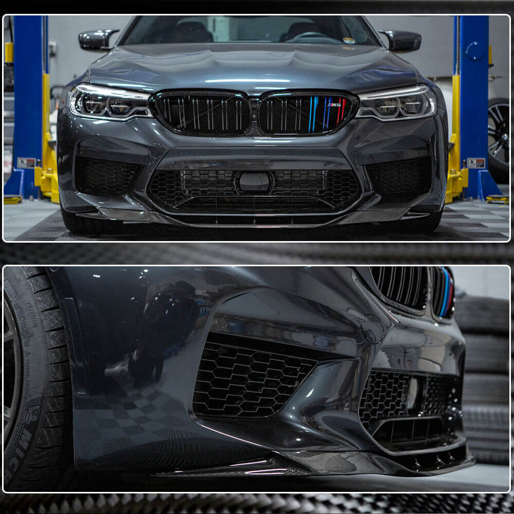 BMW 5 Series F90 M5 Pre-LCI 2018-2020 Front Bumper Lip Carbon Fiber/FRP-Ahacarbon