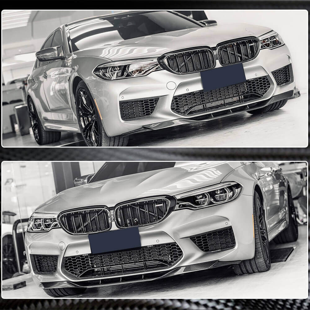 BMW 5 Series F90 M5 Pre-LCI 2018-2020 Front Bumper Lip Carbon Fiber/FRP-Ahacarbon