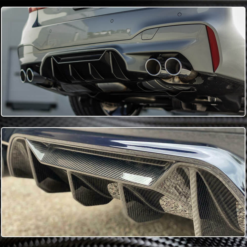 BMW 5 Series F90 M5 Pre-LCI 2018-2020 Rear Bumper Diffuser Lip Carbon Fiber-Ahacarbon