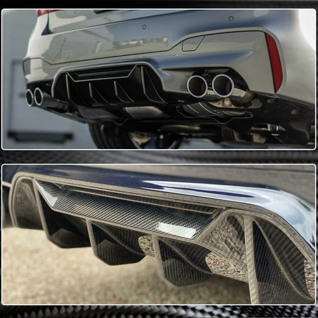 BMW 5 Series F90 M5 Pre-LCI 2018-2020 Rear Bumper Diffuser Lip Carbon Fiber-Ahacarbon